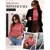 Ekouaer Women Ribbed Turtleneck Long Sleeve Turtle Neck Tops Thermal Shirts(Red)