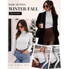 Ekouaer Women Ribbed Turtleneck Long Sleeve Turtle Neck Tops Thermal Shirts(White)