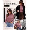Ekouaer Women Ribbed Turtleneck Long Sleeve Turtle Neck Tops Thermal Shirts(Wine Red)