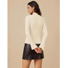 Women Mock Turtleneck Tops Ribbed Long Sleeve Shirts Trendy Fall T-Shirts(Beige)