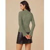 Women Mock Turtleneck Tops Ribbed Long Sleeve Shirts Trendy Fall T-Shirts(Deep Army Green)