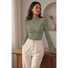 Women Mock Turtleneck Tops Ribbed Long Sleeve Shirts Trendy Fall T-Shirts(Deep Army Green)