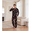 Ekouaer Mens Pajamas Set Long Sleeve Button Down Pjs Long Pants with Pocket(Black Christmas Pattern)