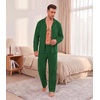Ekouaer Mens Pajamas Set Long Sleeve Button Down Pjs Long Pants with Pocket(Green)