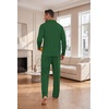 Ekouaer Mens Pajamas Set Long Sleeve Button Down Pjs Long Pants with Pocket(Green)