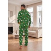 Ekouaer Mens Pajamas Set Long Sleeve Button Down Pjs Long Pants with Pocket(Green Christmas Pattern)