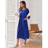 Ekouaer Robes For Women Zipper Front 3/4 Sleeve Housecoats with Pockets
