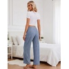 Ekouaer Women Pajama Pants 2026 Knit Ribbed PJ Bottom Sleep Lounge Pant(Blue)