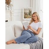 Ekouaer Women Pajama Pants 2026 Knit Ribbed PJ Bottom Sleep Lounge Pant(Blue)