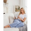 Ekouaer Women Pajama Pants 2026 Knit Ribbed PJ Bottom Sleep Lounge Pant(Blue and White Stripe)