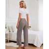 Ekouaer Women Pajama Pants 2026 Knit Ribbed PJ Bottom Sleep Lounge Pant(Brown)
