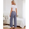 Ekouaer Women Pajama Pants 2026 Knit Ribbed PJ Bottom Sleep Lounge Pant(Dark Blue)
