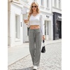 Ekouaer Women Pajama Pants 2026 Knit Ribbed PJ Bottom Sleep Lounge Pant(Dark Green)