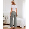 Ekouaer Women Pajama Pants 2026 Knit Ribbed PJ Bottom Sleep Lounge Pant(Dark Green)