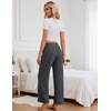 Ekouaer Women Pajama Pants 2026 Knit Ribbed PJ Bottom Sleep Lounge Pant(Dark Grey)