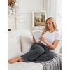 Ekouaer Women Pajama Pants 2026 Knit Ribbed PJ Bottom Sleep Lounge Pant(Dark Grey)
