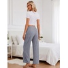 Ekouaer Women Pajama Pants 2026 Knit Ribbed PJ Bottom Sleep Lounge Pant(Light Grey)