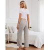 Ekouaer Women Pajama Pants 2026 Knit Ribbed PJ Bottom Sleep Lounge Pant(Light Khaki)