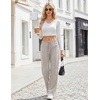 Ekouaer Women Pajama Pants 2026 Knit Ribbed PJ Bottom Sleep Lounge Pant(Light Khaki)