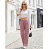 Ekouaer Women Pajama Pants 2026 Knit Ribbed PJ Bottom Sleep Lounge Pant(Wine Red)