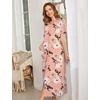 Ekouaer Women Robe Zipper Short Sleeves Full Length House Coat with Pockets