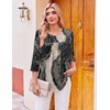 Ekouaer Womens 3/4 Length Sleeve Tops Boho Blouses Casual Pleated Shirts(Multicolor)
