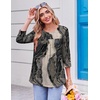 Ekouaer Womens 3/4 Length Sleeve Tops Boho Blouses Casual Pleated Shirts(Multicolor)
