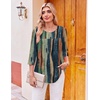 Ekouaer Womens 3/4 Length Sleeve Tops Boho Blouses Casual Pleated Shirts(Multicolor Strips)