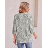 Ekouaer Womens 3/4 Length Sleeve Tops Boho Blouses Casual Pleated Shirts(Sketch Line)