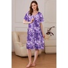 Ekouaer Women’s Zipper Front Mumu Duster Robes with Pockets Soft Housecoat(A Floral Purple)