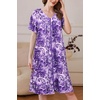 Ekouaer Women’s Zipper Front Mumu Duster Robes with Pockets Soft Housecoat(A Floral Purple)