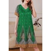 Ekouaer Women’s Zipper Front Mumu Duster Robes with Pockets Soft Housecoat(Feather Green)