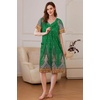 Ekouaer Women’s Zipper Front Mumu Duster Robes with Pockets Soft Housecoat(Feather Green)