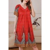 Ekouaer Women’s Zipper Front Mumu Duster Robes with Pockets Soft Housecoat(Feather Red)