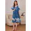 Ekouaer Women’s Zipper Front Mumu Duster Robes with Pockets Soft Housecoat(Floral Blue)
