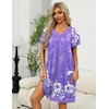 Ekouaer Women’s Zipper Front Mumu Duster Robes with Pockets Soft Housecoat(Floral Lilac)