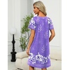 Ekouaer Women’s Zipper Front Mumu Duster Robes with Pockets Soft Housecoat(Floral Lilac)