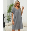 Ekouaer Women’s Zipper Front Mumu Duster Robes with Pockets Soft Housecoat(Grey)