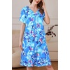Ekouaer Women’s Zipper Front Mumu Duster Robes with Pockets Soft Housecoat(Multi Aqua)