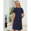 Ekouaer Women’s Zipper Front Mumu Duster Robes with Pockets Soft Housecoat(Navy Blue)