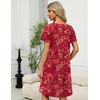 Ekouaer Women’s Zipper Front Mumu Duster Robes with Pockets Soft Housecoat(Red Floral)