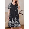 Ekouaer Women’s Zipper Front Mumu Duster Robes with Pockets Soft Housecoat(White Black Floral)