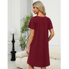 Ekouaer Women’s Zipper Front Mumu Duster Robes with Pockets Soft Housecoat(Wine Red)