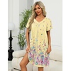 Ekouaer Women’s Zipper Front Mumu Duster Robes with Pockets Soft Housecoat(Yellow Floral)