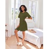 Ekouaer Zip Up Robes for Women Short Knit Bathrobe with Pockets(Army Green)