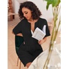 Ekouaer Zip Up Robes for Women Short Knit Bathrobe with Pockets(Black)