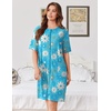 Ekouaer Zip Up Robes for Women Short Knit Bathrobe with Pockets(Blue White Flower)