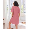 Ekouaer Zip Up Robes for Women Short Knit Bathrobe with Pockets(Coral)