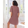 Ekouaer Zip Up Robes for Women Short Knit Bathrobe with Pockets(Dark Red)