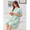 Ekouaer Zip Up Robes for Women Short Knit Bathrobe with Pockets(Floral Light Green)